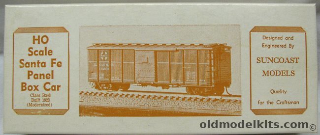 Suncoast Models 1/87 Sante Fe Class BX-3 Panel 40 Foot Box Car (Modernized) 1923 - HO Craftsman Kit, SC-2 plastic model kit